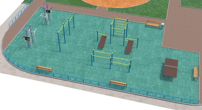 Проект спортивной площадки с столом теннисным в Майкопе