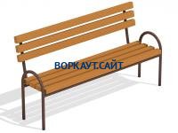 Парковая лавочка со спинкой МАФ 1605 в Майкопе