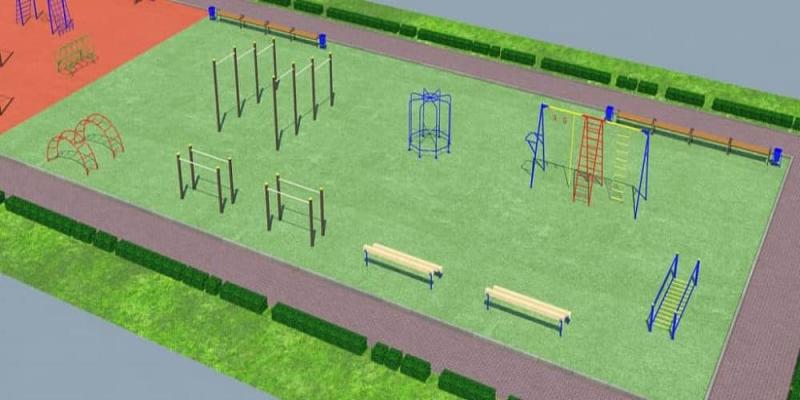Проект детско-спортивной площадки для школы - детсада в Майкопе