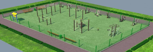 Проект спортивной воркаут площадки с уличными тренажерами в Майкопе