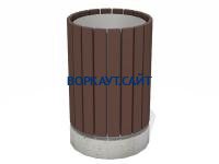 Урна деревянная круглая с бетонным основанием МАФ 1632 в Майкопе