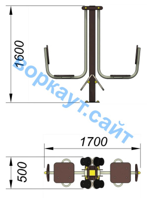 Уличный тренажер "Жим ногами горизонтальный " УТ 003 в Майкопе