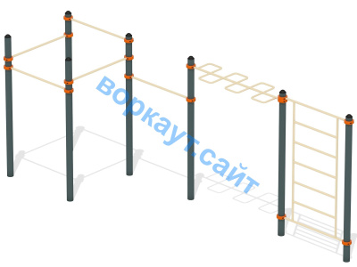 Воркаут турники с шведской стенкой и рукоходом  ВС-21 в Майкопе