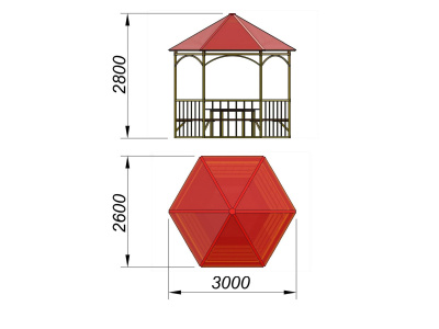 Беседка со столом и лавками МАФ 4121 в Майкопе