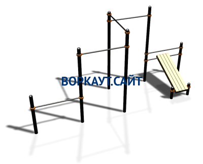 Воркаут комплекс разноуровневых турников со скамьей для пресса ВС-37 в Майкопе