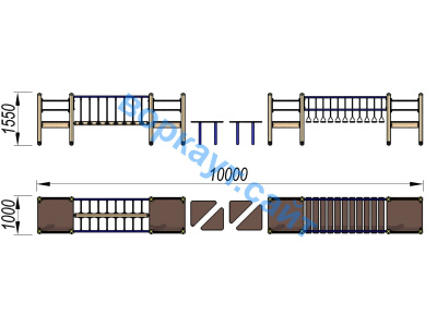 Детский спортивный комплекс Двойной мостик ДСК 3115 в Майкопе