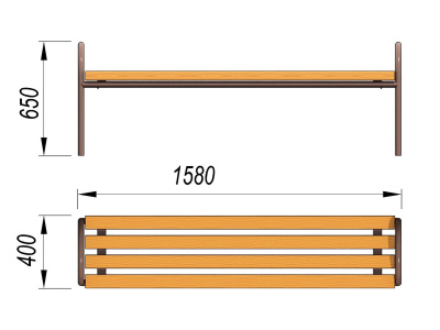Лавочка парковая МАФ 1603 в Майкопе