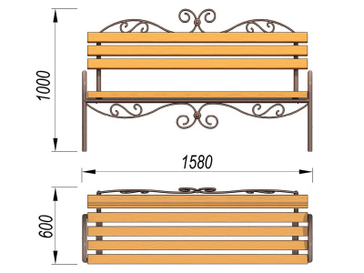 Лавочка кованная МАФ 1606 в Майкопе