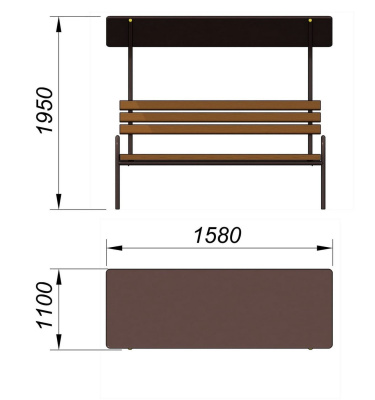 Лавочка под навесом МАФ 1607 в Майкопе