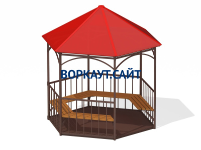 Беседка с лавками и полом МАФ 4122 в Майкопе