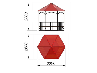 Беседка с лавками и полом МАФ 4122 в Майкопе
