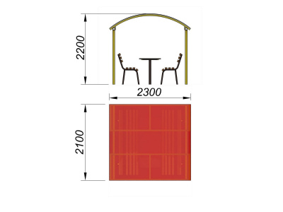 Стол и лавки под навесом МАФ 4005 в Майкопе