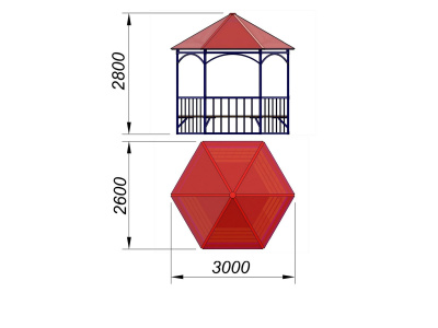Беседка с лавками МАФ 4120 в Майкопе