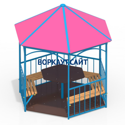 Беседка со столом, лавками и полом МАФ 4123 в Майкопе