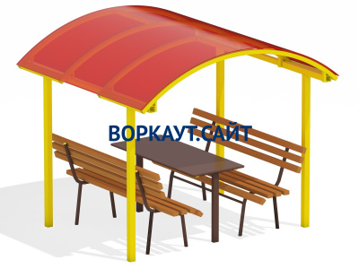 Стол и лавки под навесом МАФ 4005 в Майкопе
