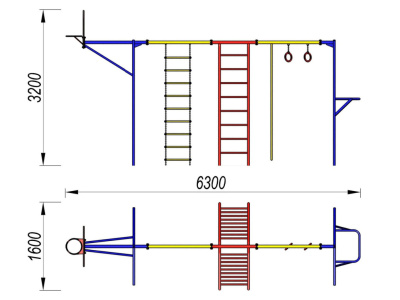 Гимнастический комплекс с баскетбольным щитом МАФ 3001 в Майкопе Гимнастический комплекс с баскетбольным щитом МАФ 3001 в Майкопе